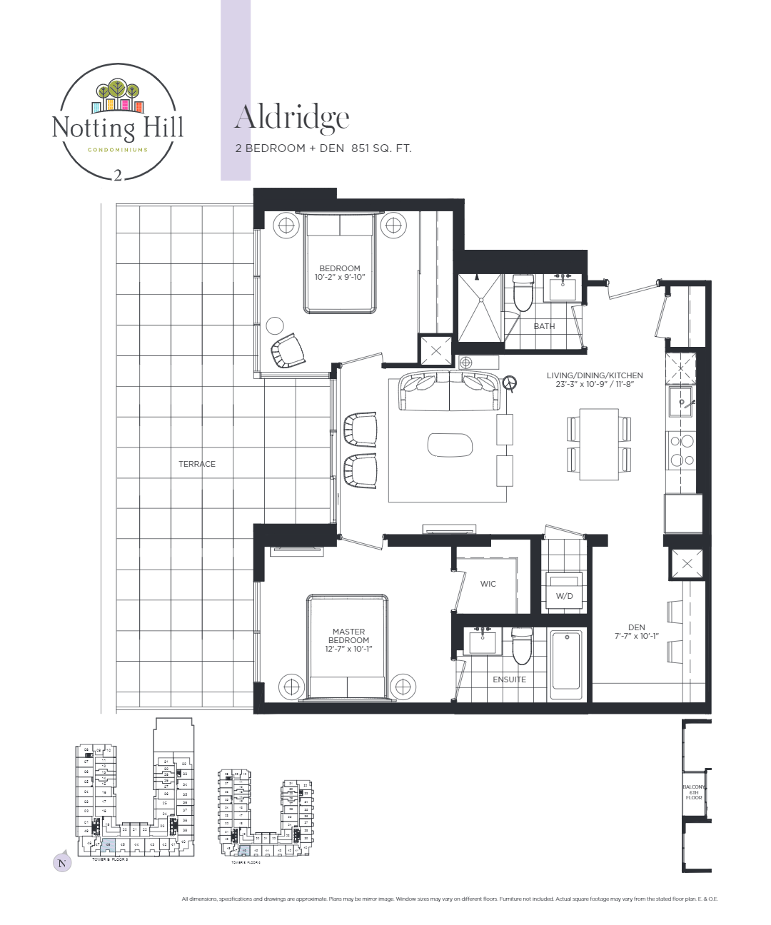Aldridge floor plan at Notting Hill Condominiums in Toronto, ON