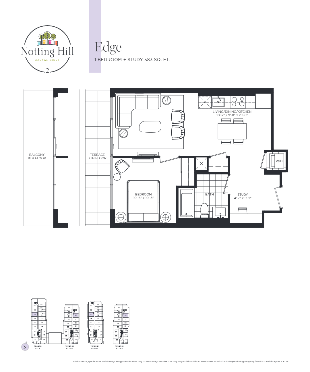 Edge floor plan at Notting Hill Condominiums in Toronto, ON