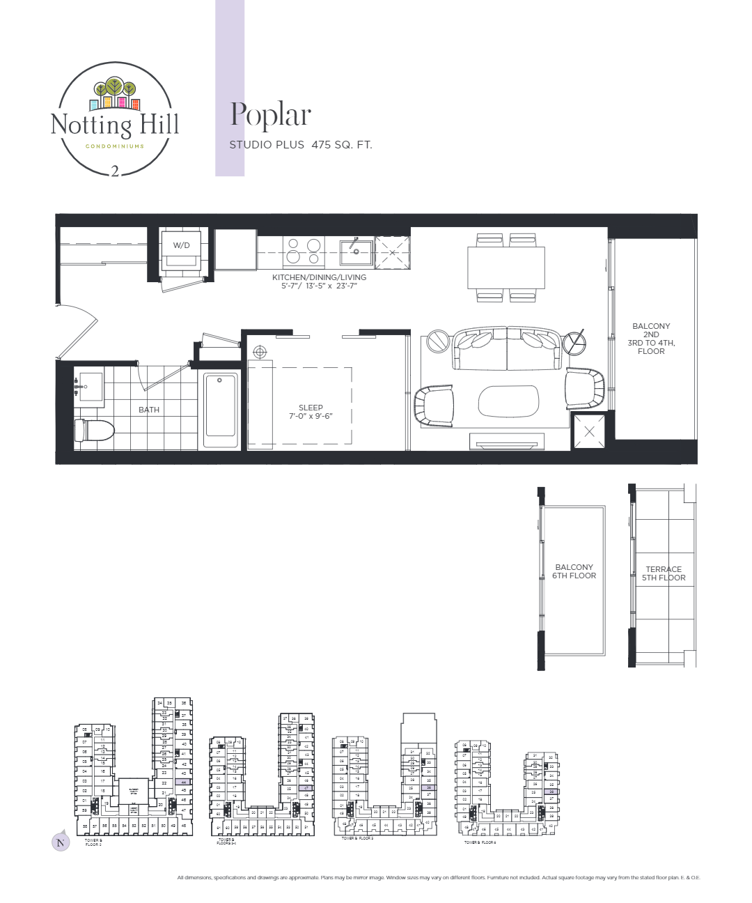 Poplar floor plan at Notting Hill Condominiums in Toronto, ON