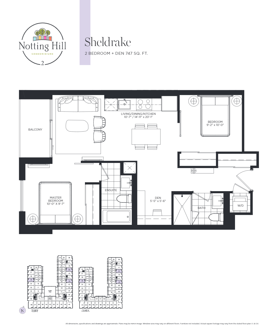 Notting Hill Condominiums Sheldrake Floor Plan, Toronto ON Livabl