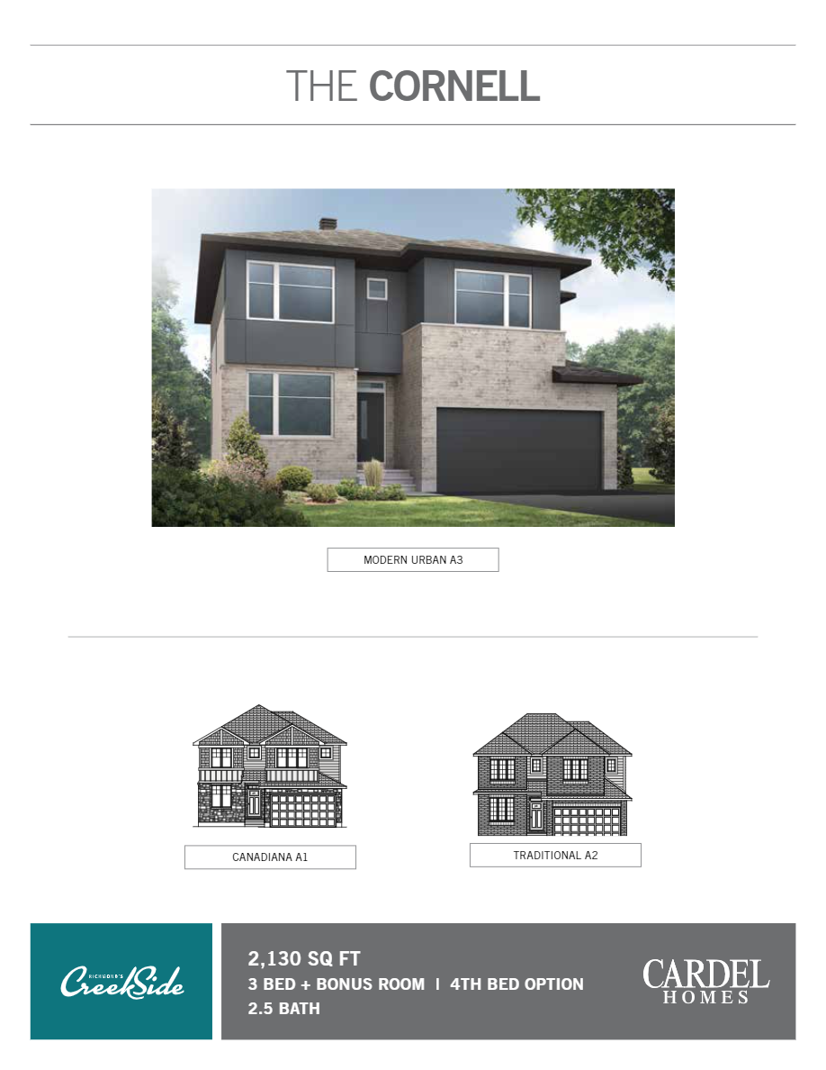 Creekside Cornell Floor Plans and Pricing