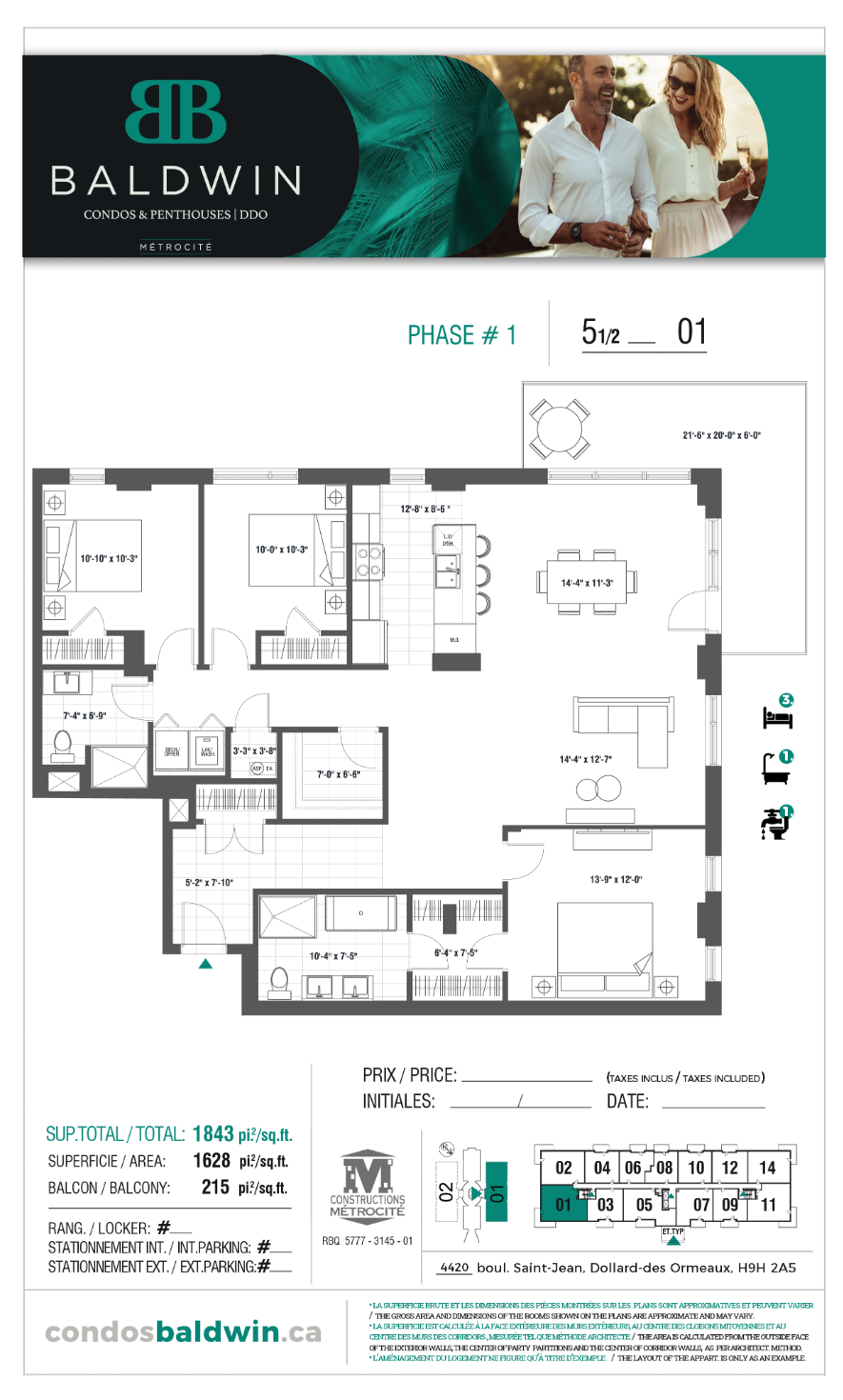 Baldwin Condos & Penthouses 701, DollardDes Ormeaux QC Livabl