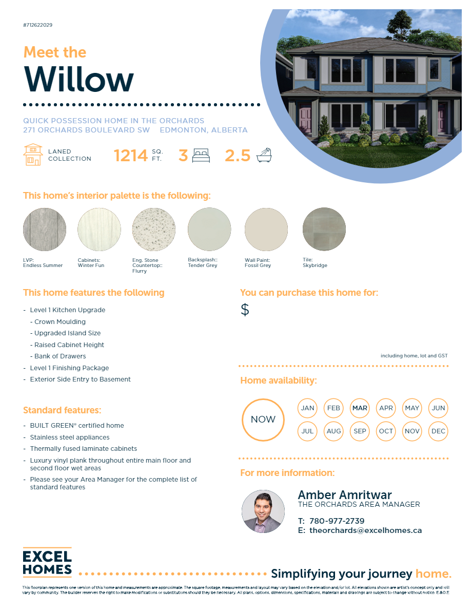 Residence 271 Orchards Blvd SW at The Orchards in Edmonton, AB