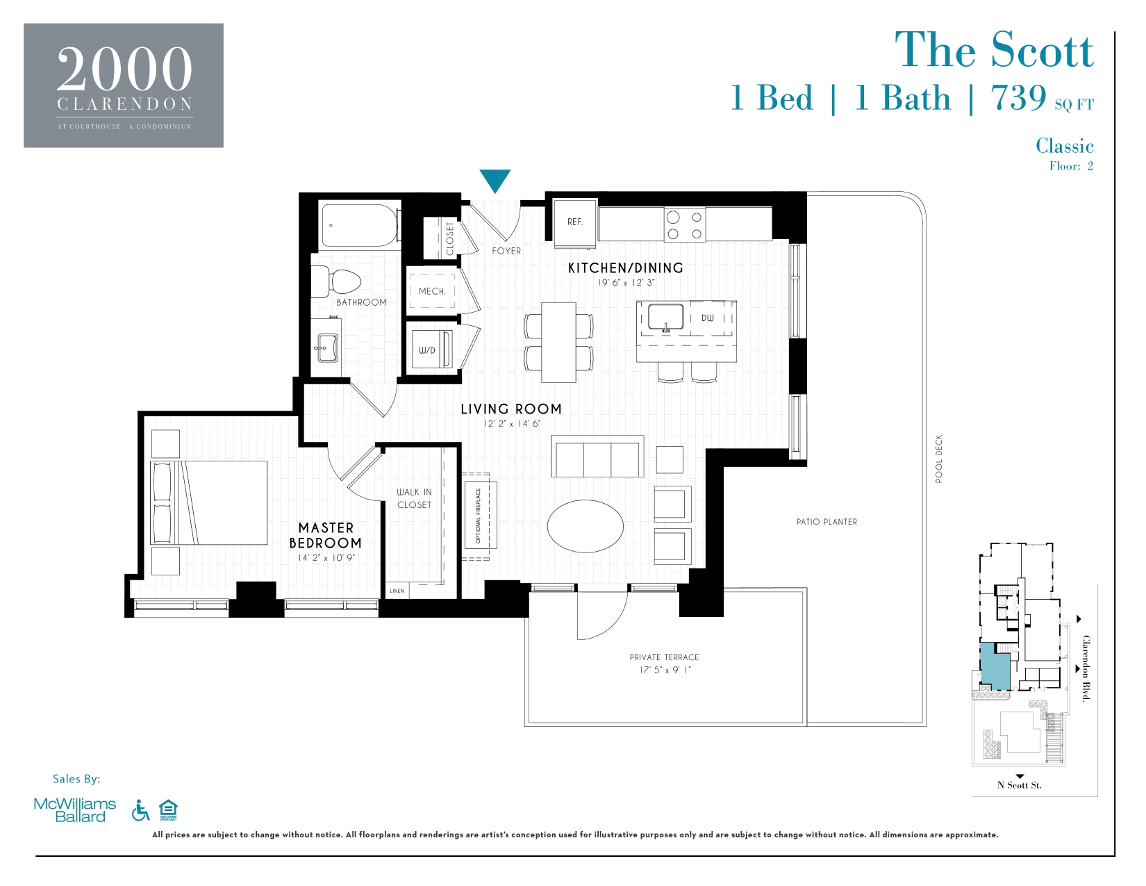 2000 Clarendon The Scott Floor Plan, Arlington VA Livabl