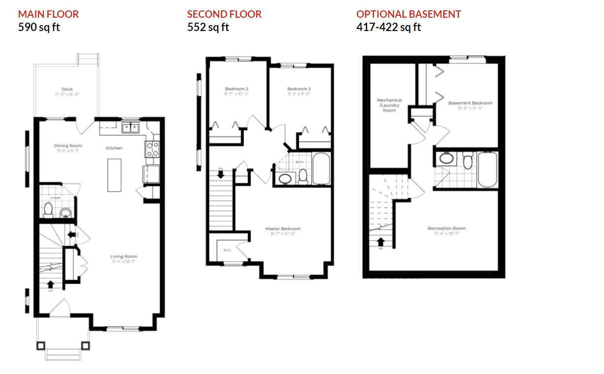 Belle Rive Townhomes Olive Floor Plan, Edmonton AB Livabl