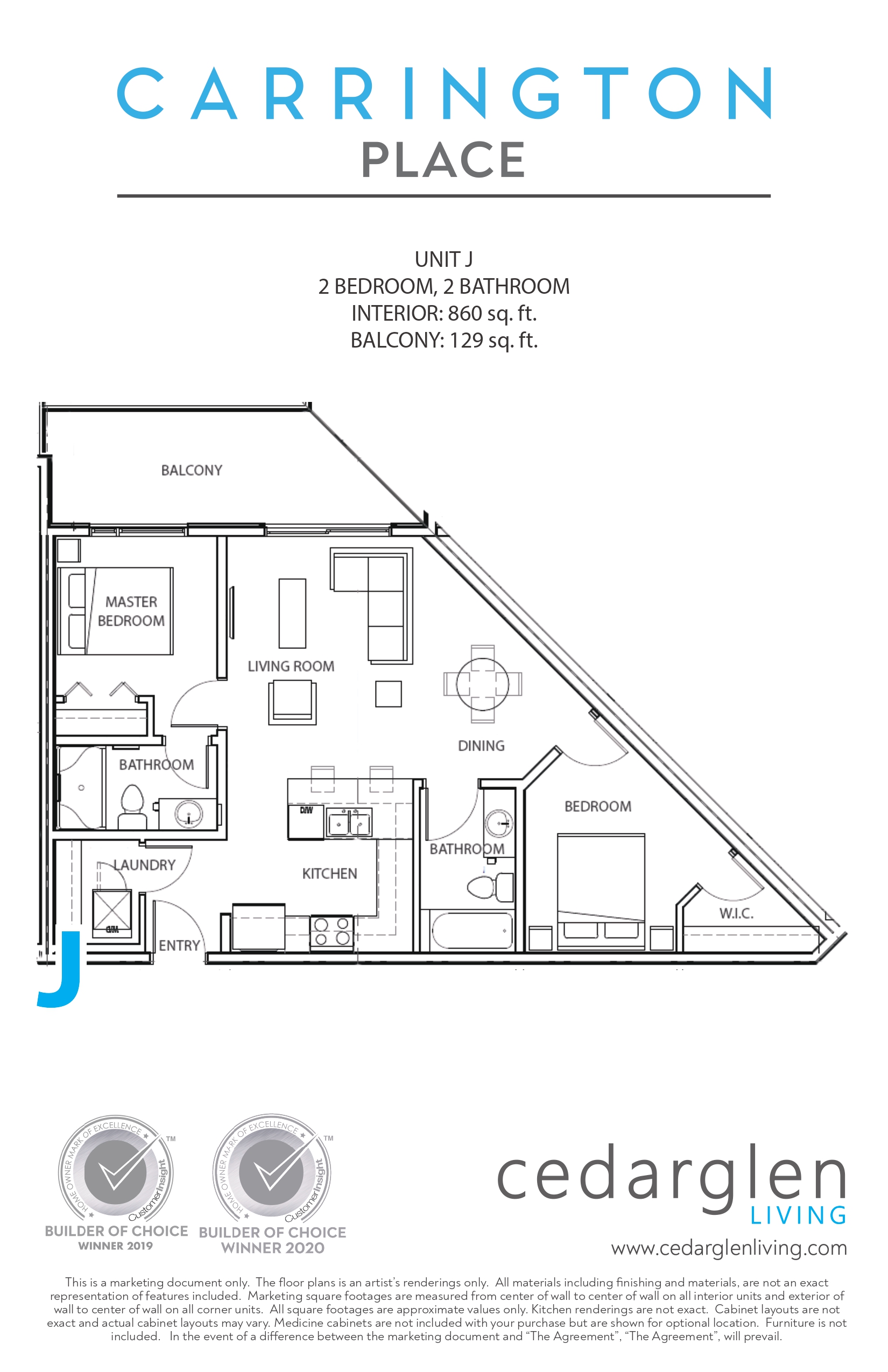 Carrington Place J Floor Plan, Calgary AB Livabl