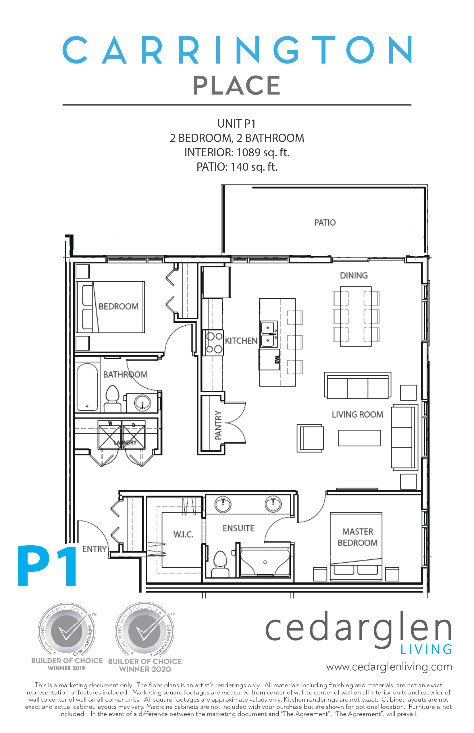 Carrington Place P Floor Plan, Calgary AB Livabl