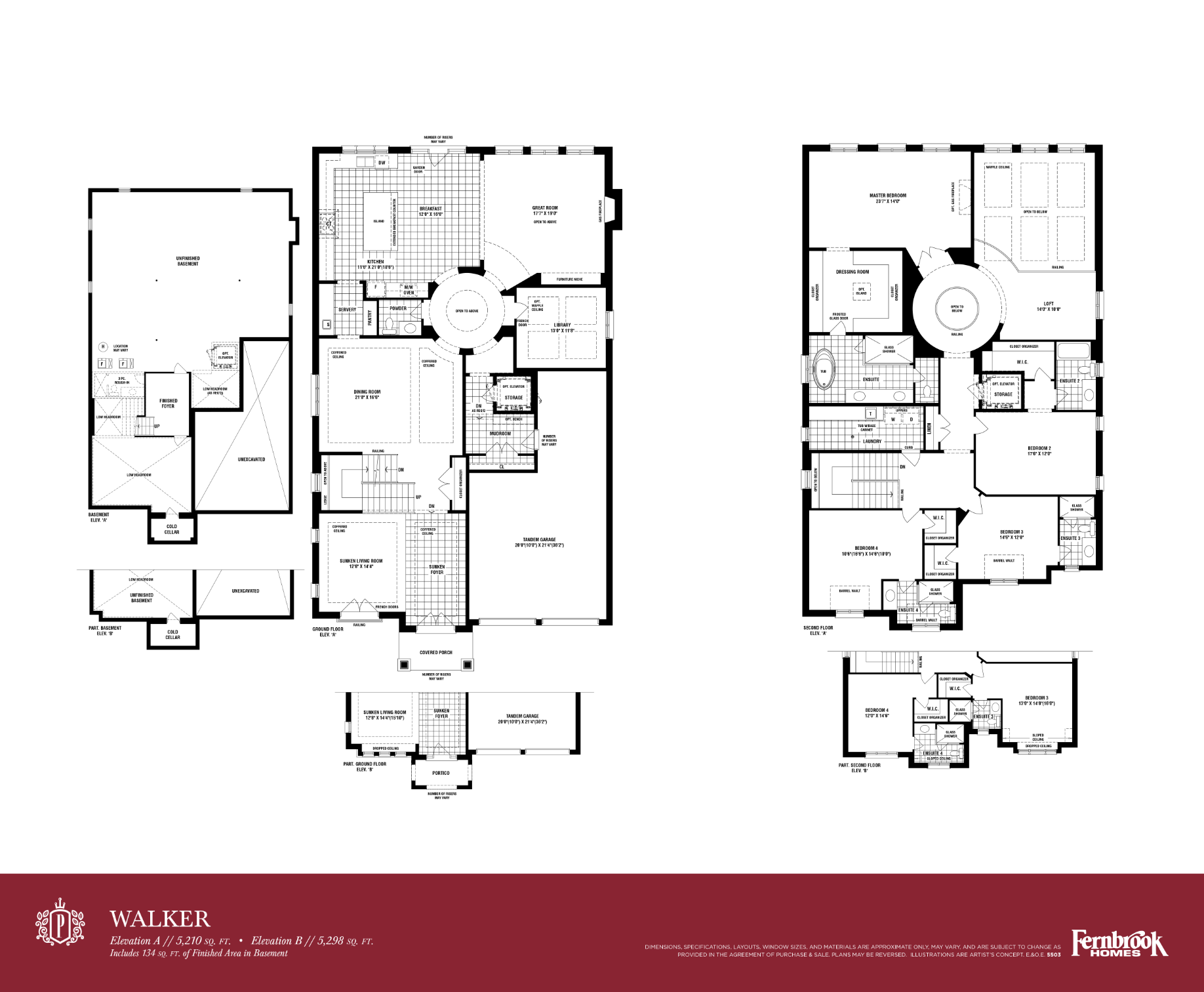 Princeton Heights Walker Elev. A Floor Plan, Aurora ON Livabl