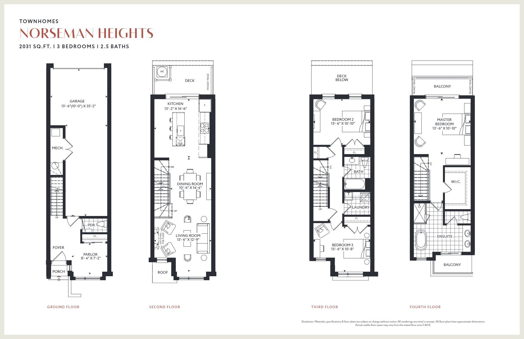 Norseman Heights floor plan at Fairfield Towns in Toronto, ON