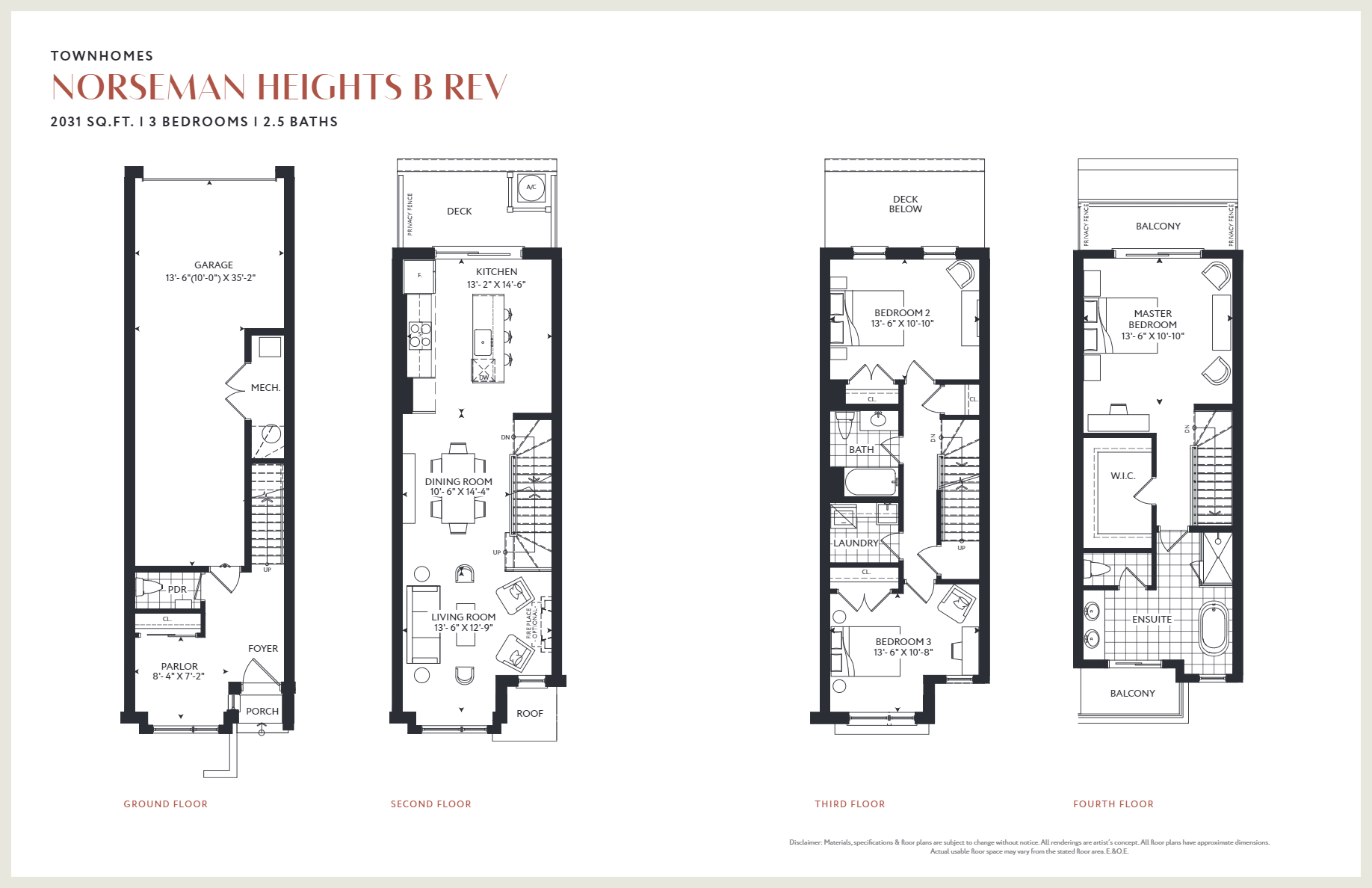Fairfield Towns Norseman Heights B Rev. Floor Plans and Pricing