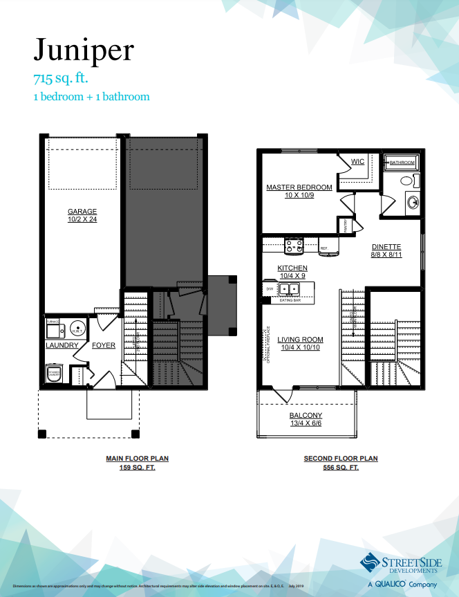 Desrochers Townhomes by StreetSide Developments Juniper Floor Plan
