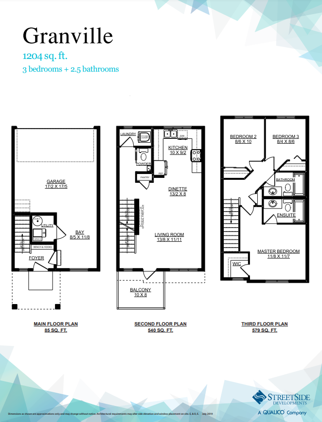 Desrochers Townhomes by StreetSide Developments Granville Floor Plan