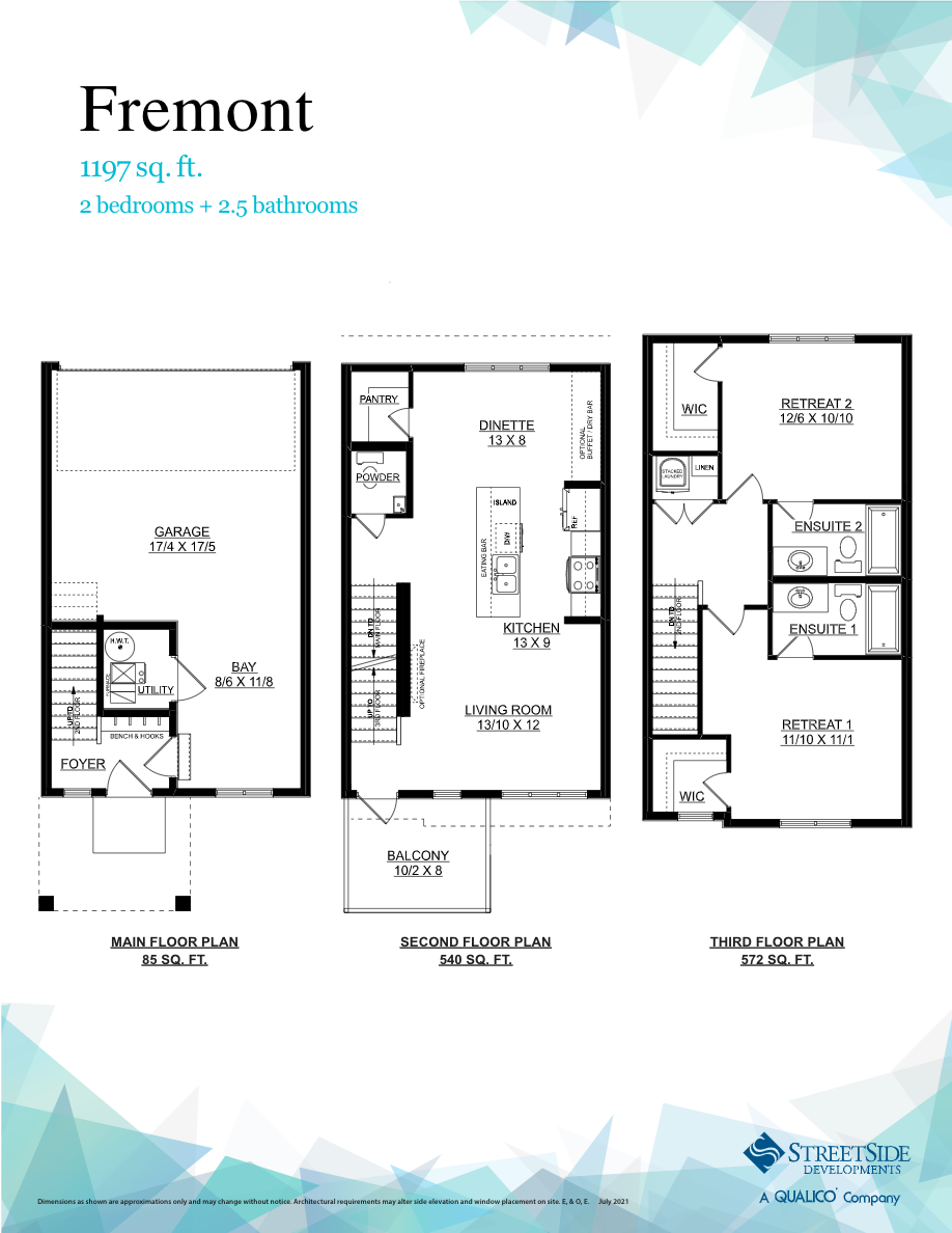 Jensen Lakes Townhomes Fremont Floor Plan, St. Albert AB Livabl