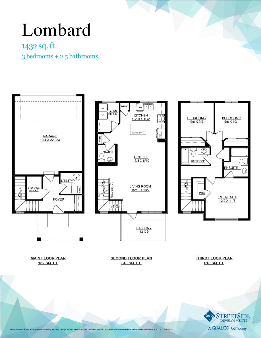 Jensen Lakes Townhomes LOMBARD Floor Plan, St. Albert AB Livabl