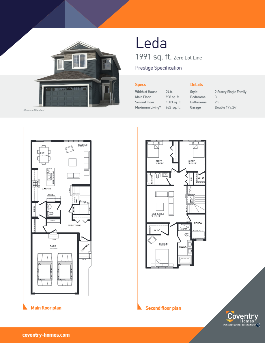 SouthPointe Leda Floor Plan, Fort Saskatchewan AB Livabl