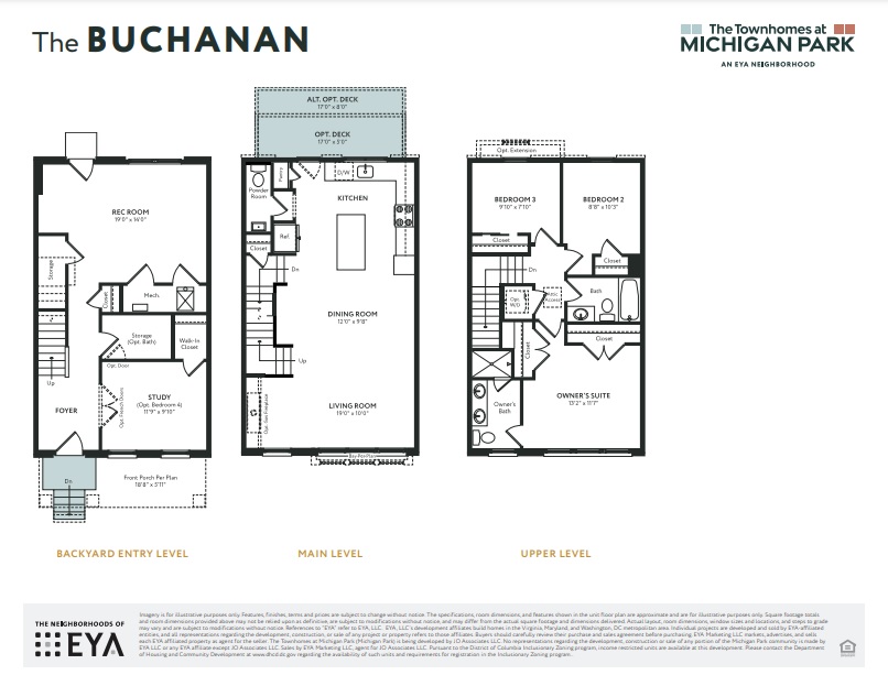 The Townhomes at Michigan Park The Buchanan 2 Floor Plan, Washington