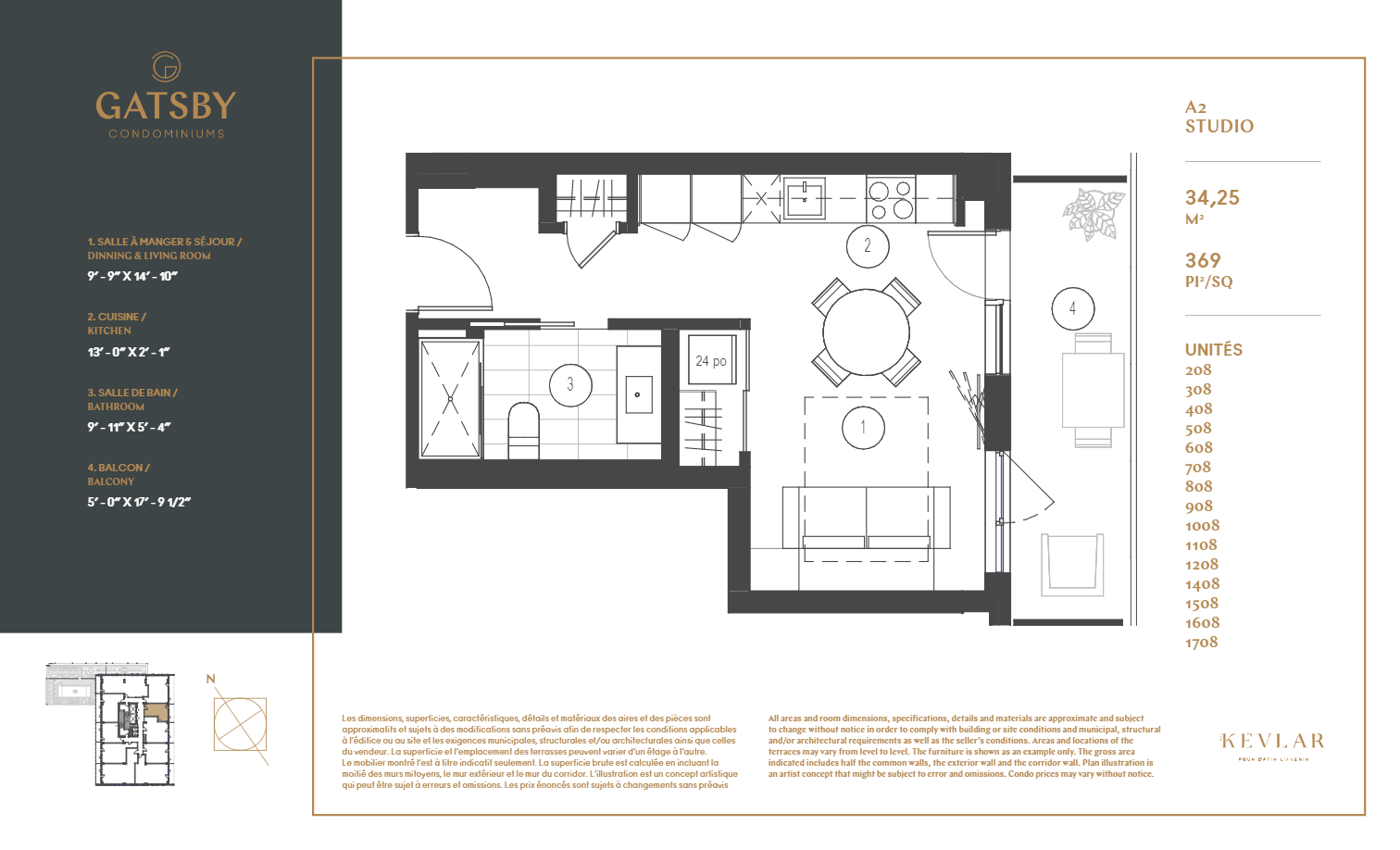 Gatsby Condominiums A2 Floor Plans and Pricing