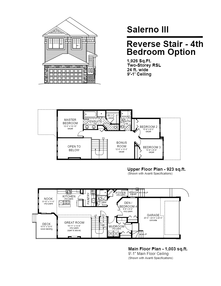 Walker Summit Salerno Floor Plan, Edmonton AB Livabl