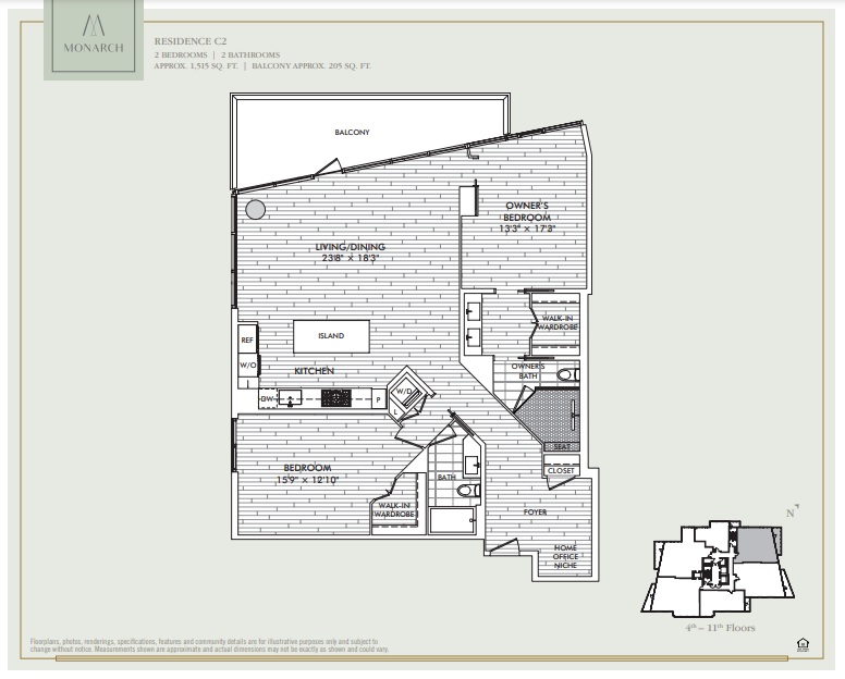 Monarch Condominium Residence C2 Floor Plan, Tysons VA Livabl