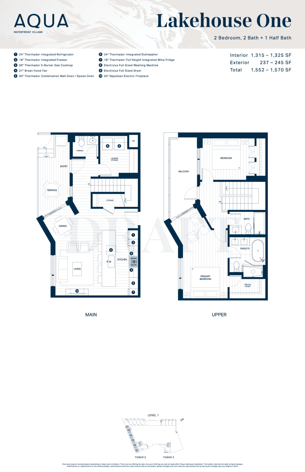 The Final Release at Aqua Waterfront Village Lakehouse One Floor Plan