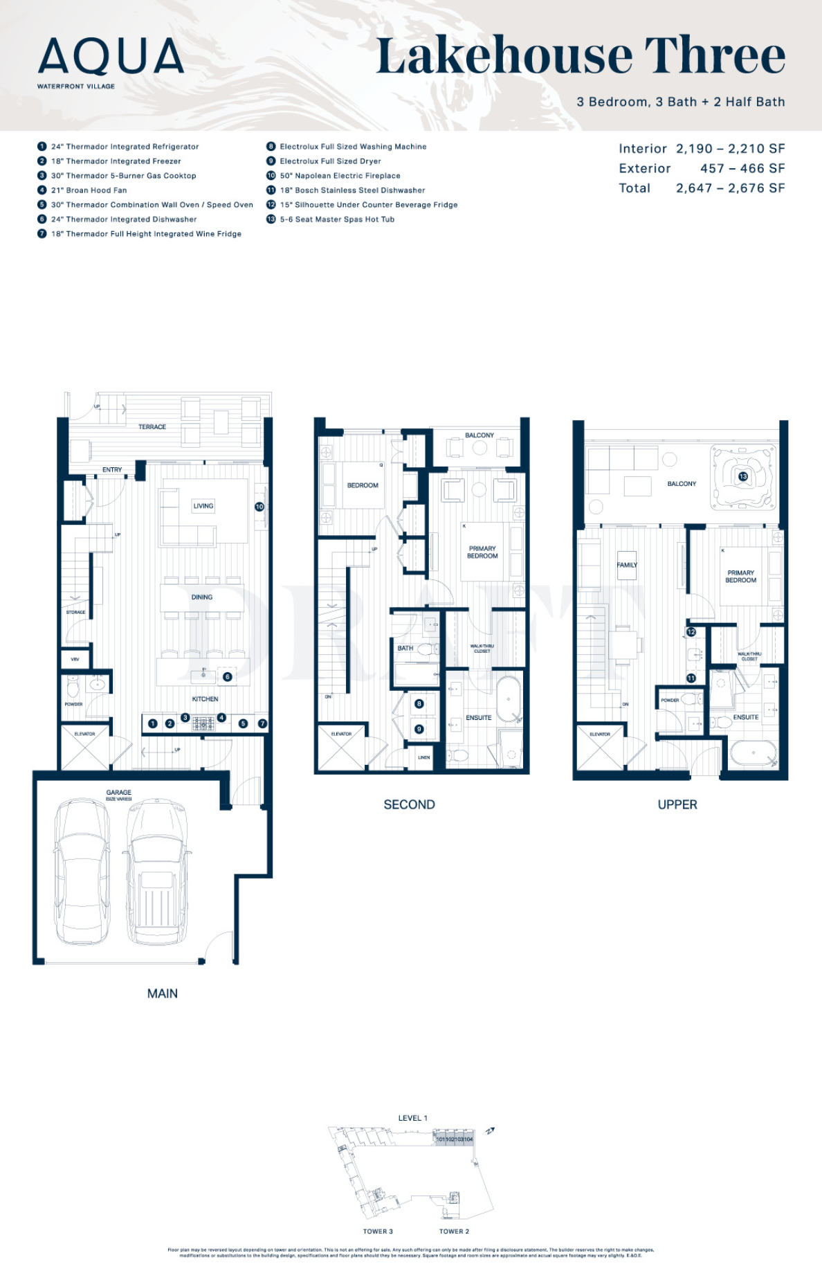 The Final Release at Aqua Waterfront Village Lakehouse Three Floor