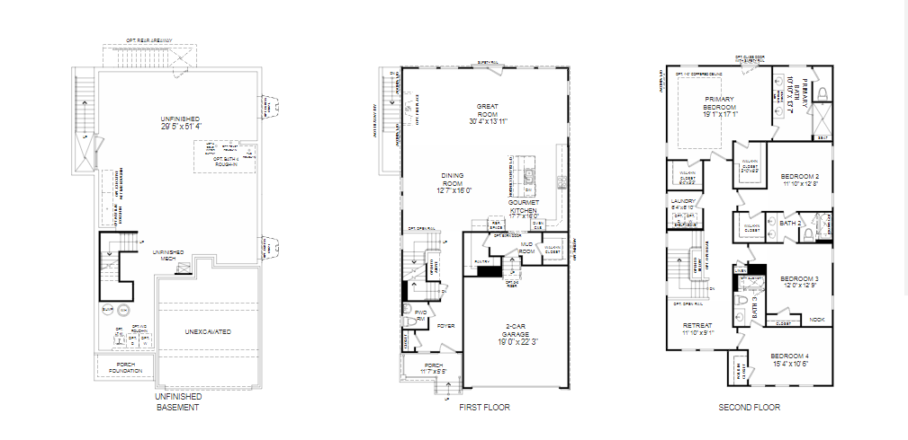 Azalea floor plan at Hillside at Broadlands in Ashburn, VA