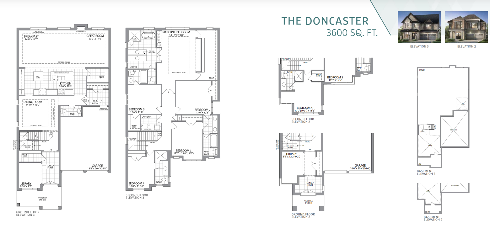 The Doncaster floor plan at Whitby Meadows & Park Vista in Whitby, ON