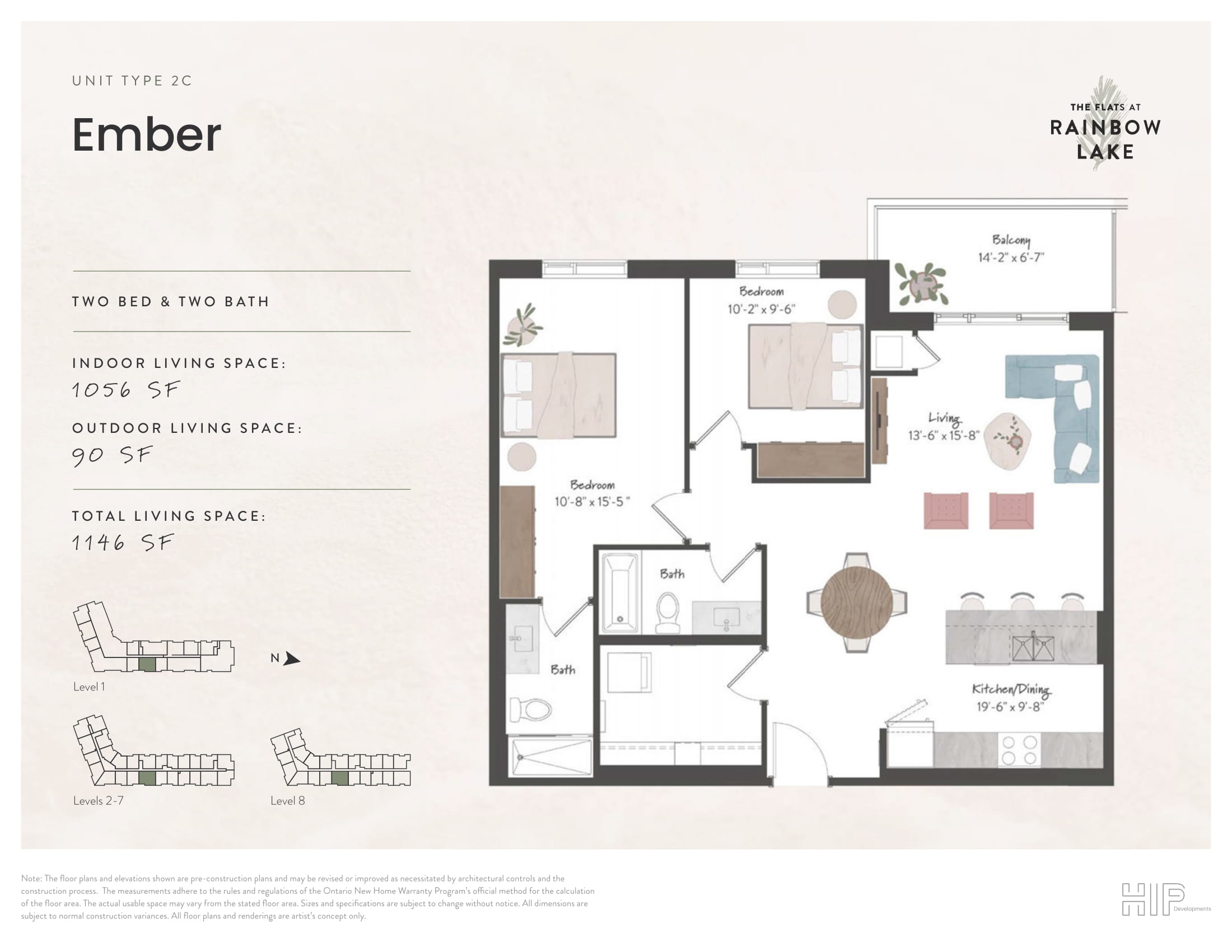 The Flats at Rainbow Lake Ember Floor Plan, Kitchener ON Livabl
