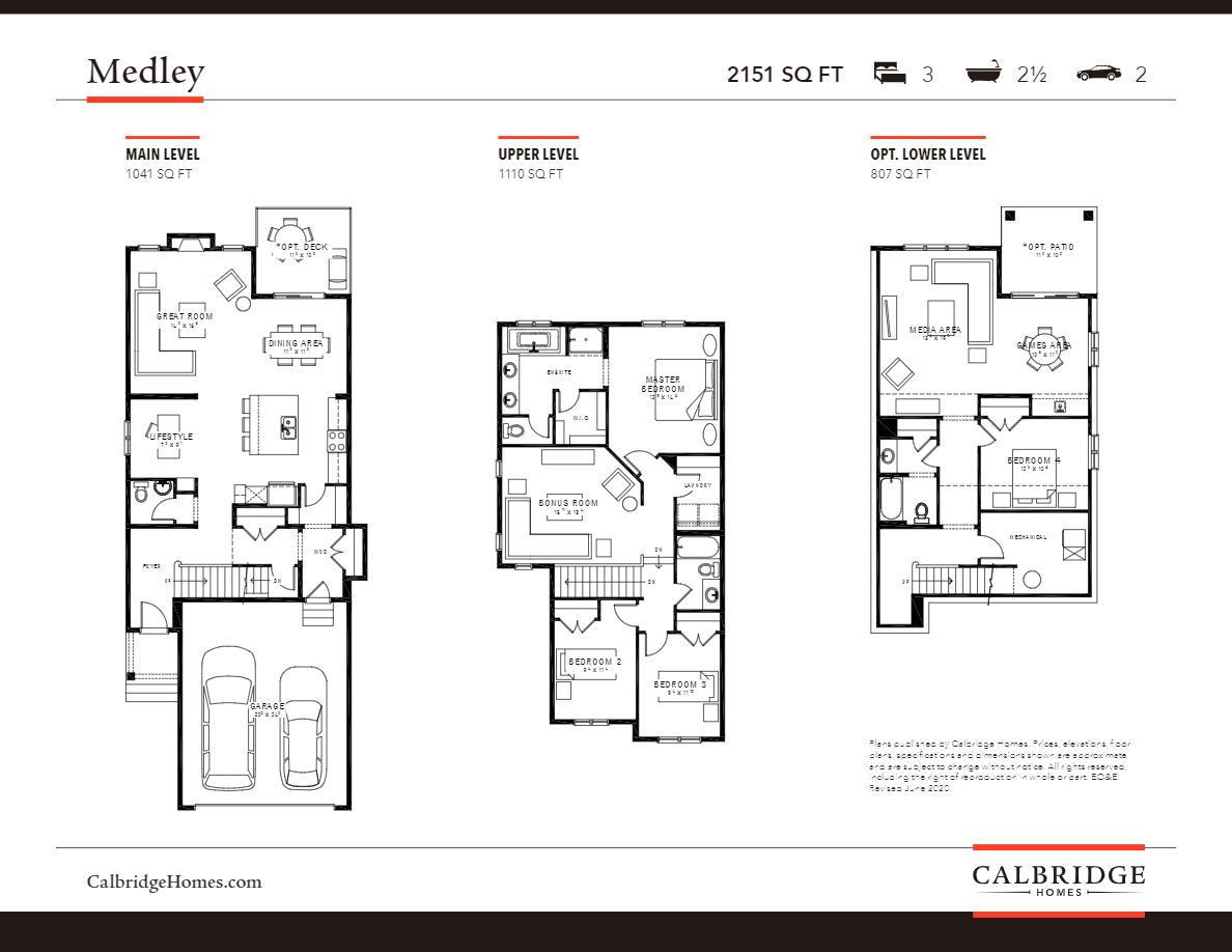 Sage Hill Street Towns Medley Floor Plans and Pricing