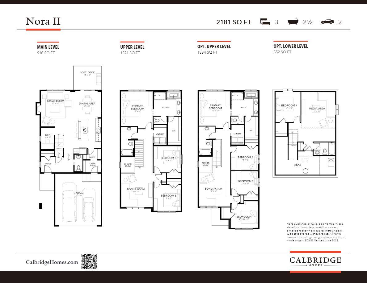 Sage Hill Street Towns Nora II Floor Plans and Pricing