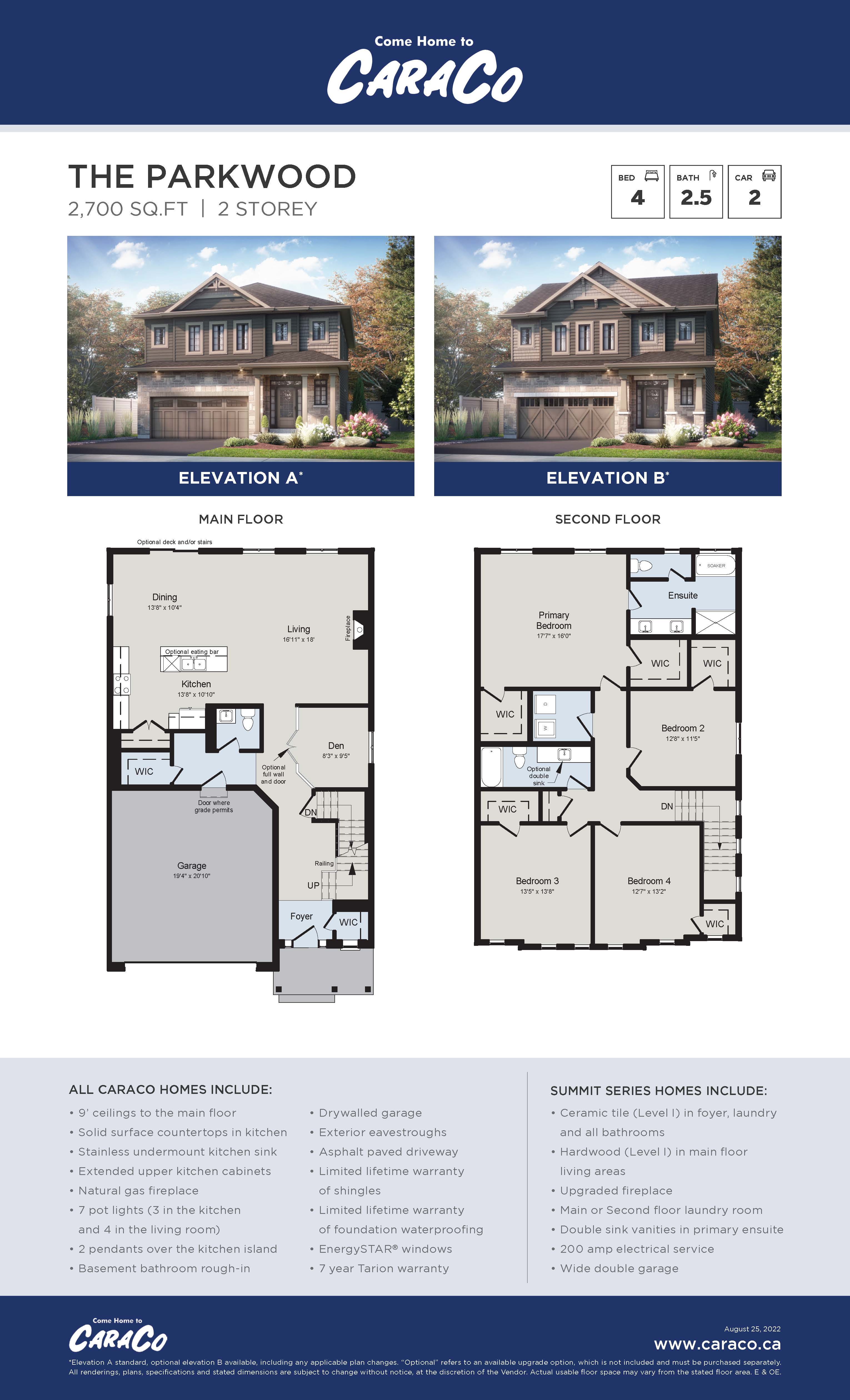 Riverview The Parkwood Floor Plan, Kingston ON Livabl