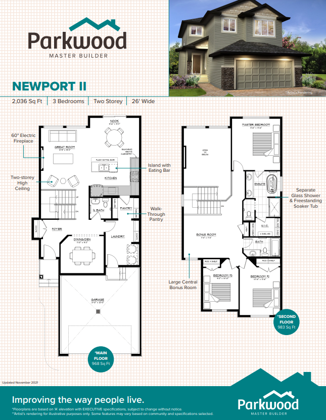 Laurel Crossing Newport II Floor Plan, Edmonton AB Livabl