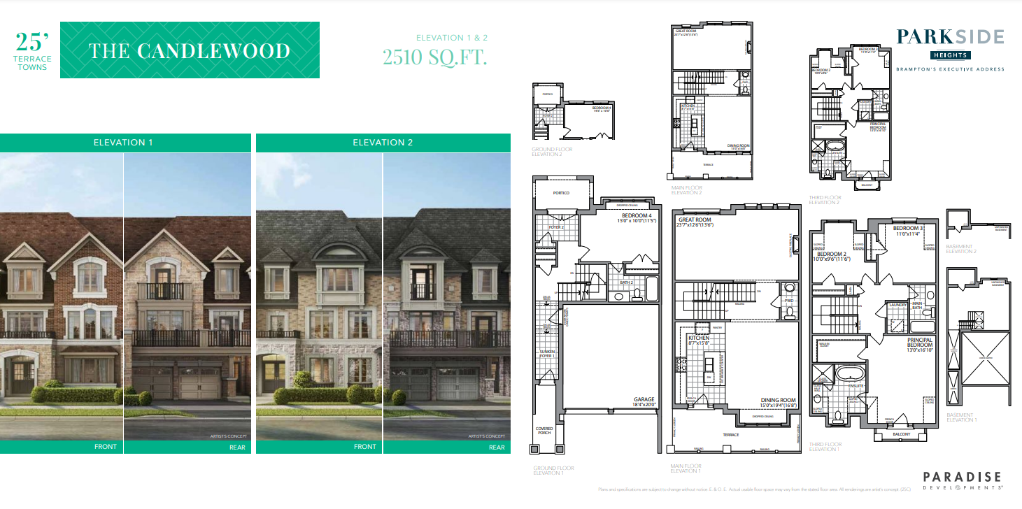 Parkside Heights The Candlewood Floor Plan, Brampton ON Livabl