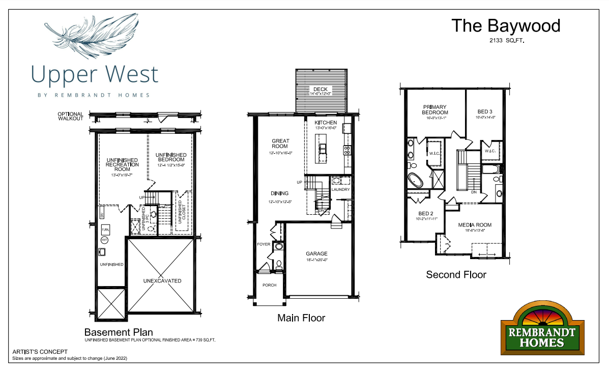 Upper West The Baywood Floor Plan, London ON Livabl