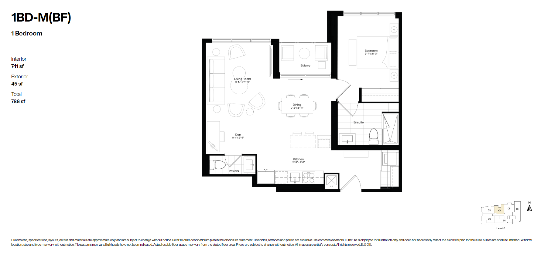 Courcelette 1BDM(BF) Floor Plan, Toronto ON Livabl