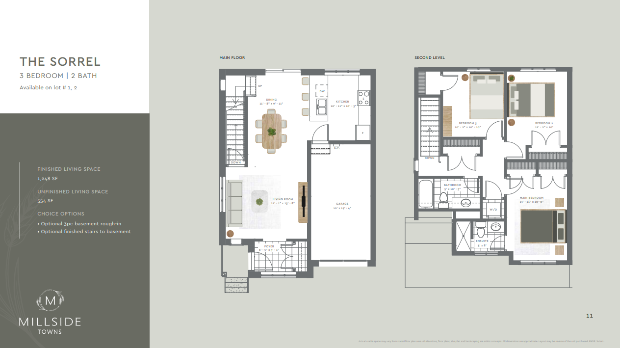Millside Towns The Sorrel Floor Plans and Pricing
