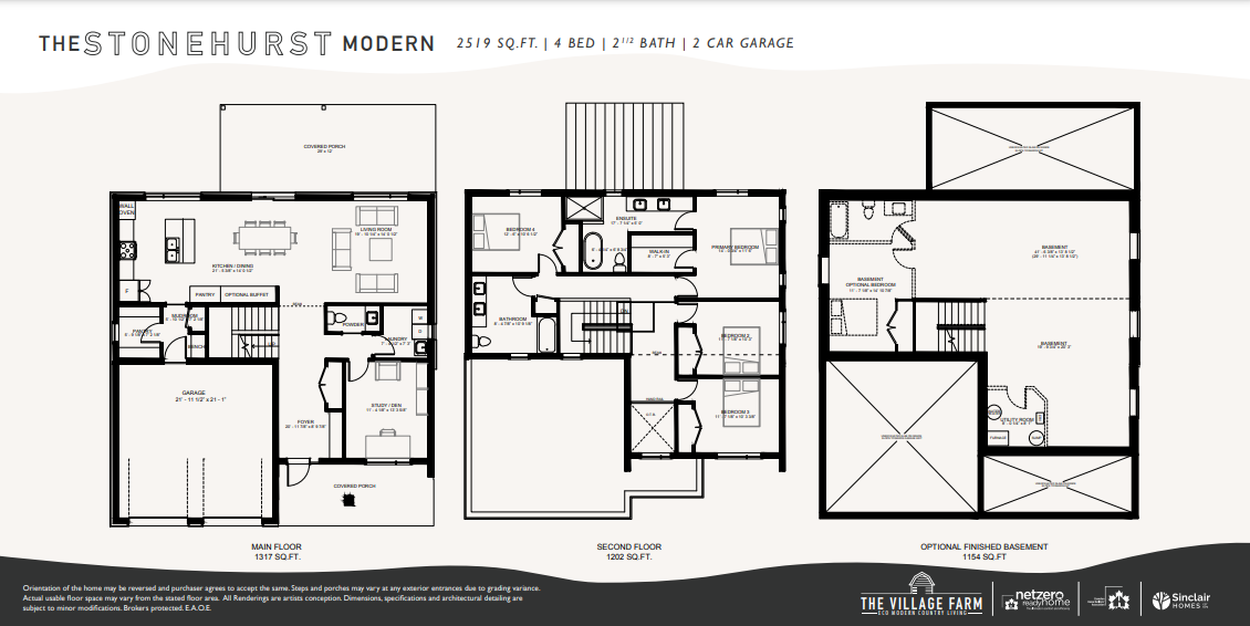 The Village Farm, Embro The Stonehurst Modern Floor Plans and Pricing