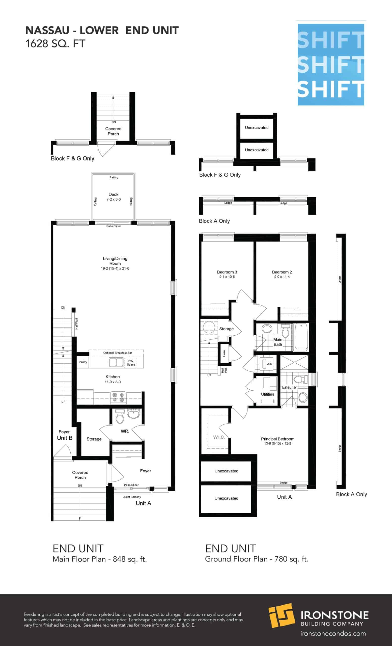 Nassau End Unit floor plan at Shift Condos in London, ON