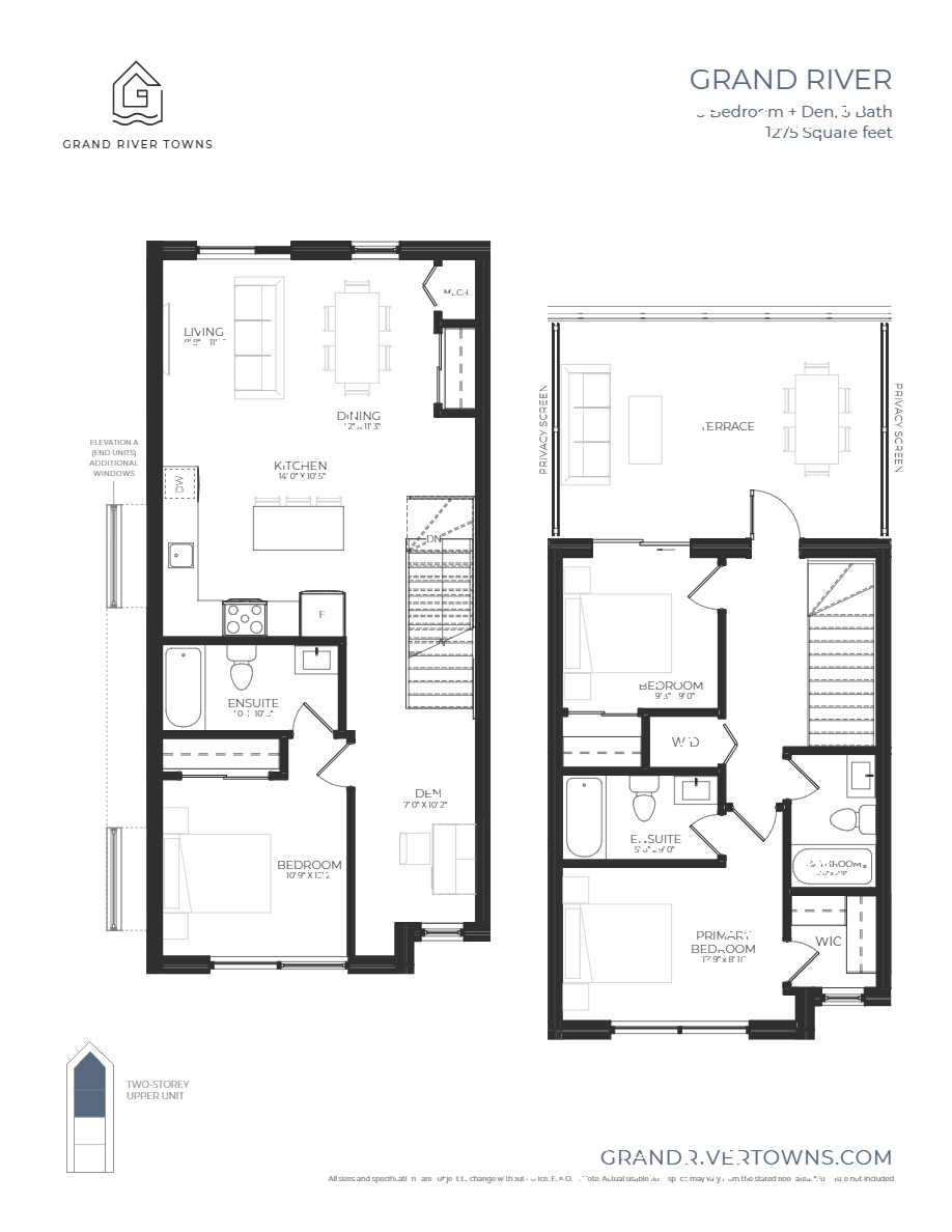 Grand River floor plan at Grand River Towns in Dunnville, ON