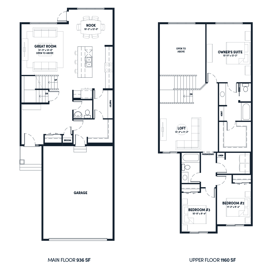 Newcastle floor plan at Summerwood in Sherwood Park, AB