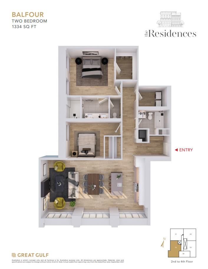 Residences on Lombard Balfour Floor Plan, Toronto ON Livabl