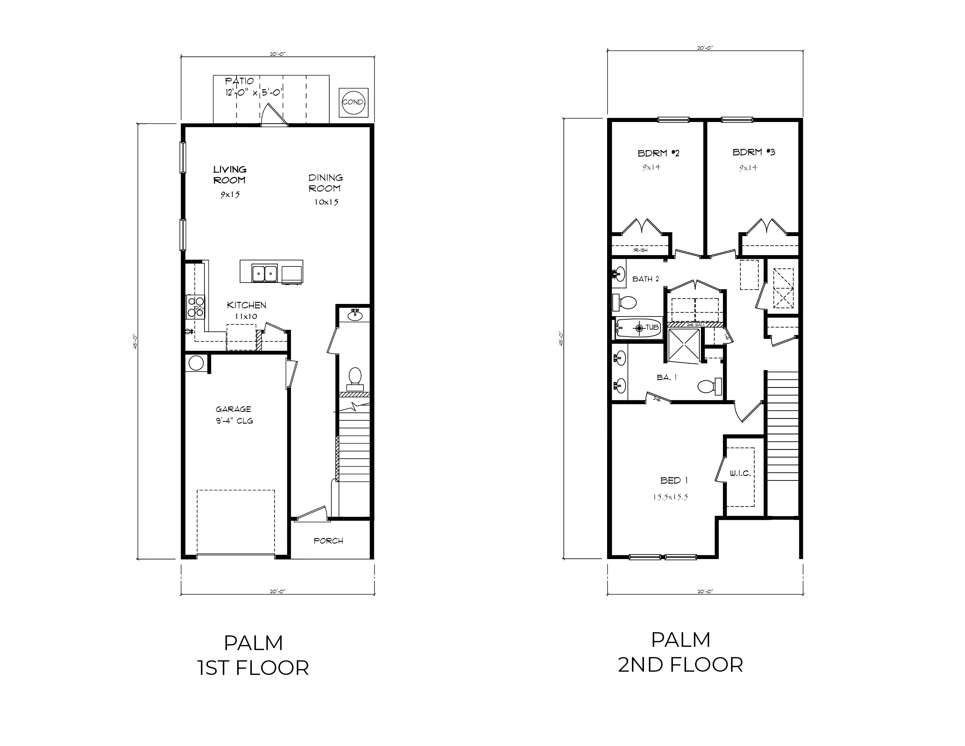 Harbor Place Townhomes Palm Exterior Floor Plans and Pricing