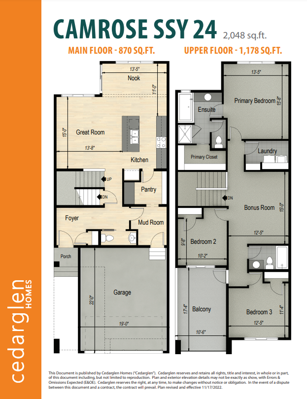 Cranston's Riverstone Camrose SSY 24 Floor Plan, Calgary AB Livabl