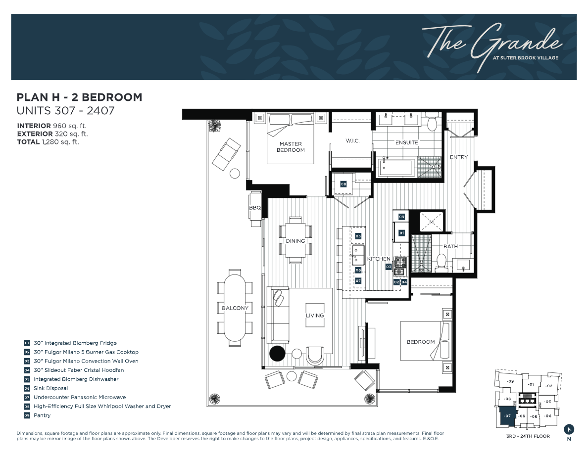The Grande at Suter Brook Village East Tower H Floor Plan, Port