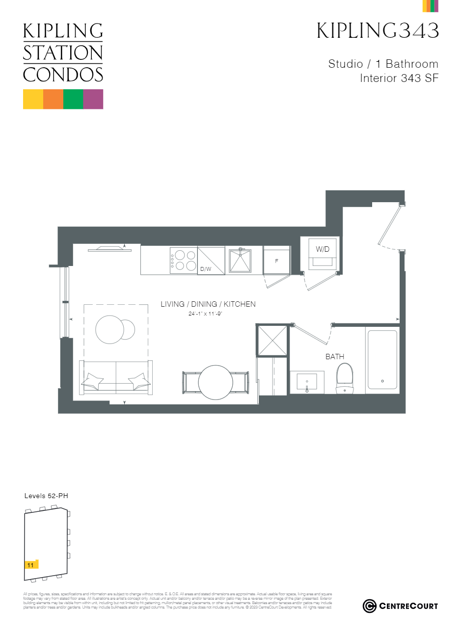 KIPLING343 floor plan at Kipling Station Condos in Toronto, ON