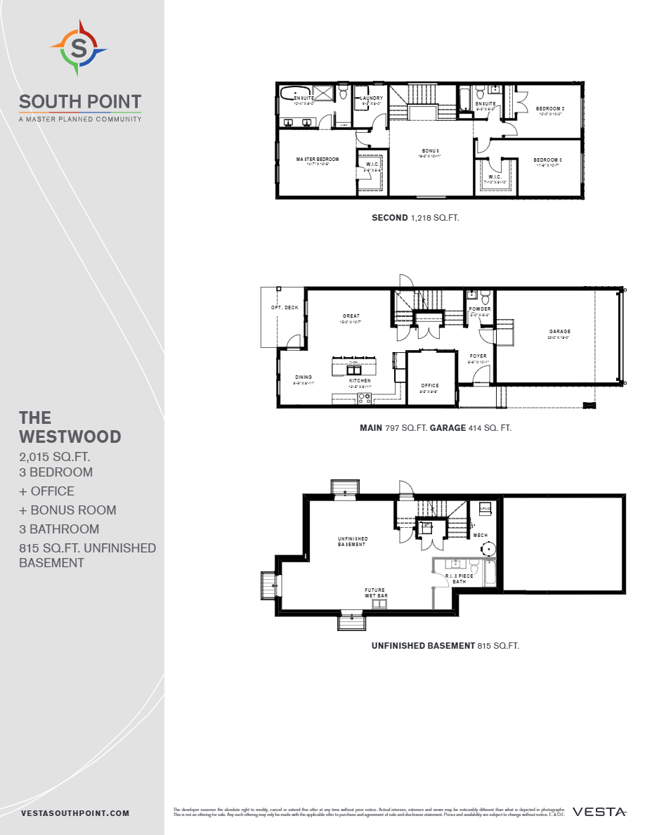 South Point Westwood Floor Plans and Pricing