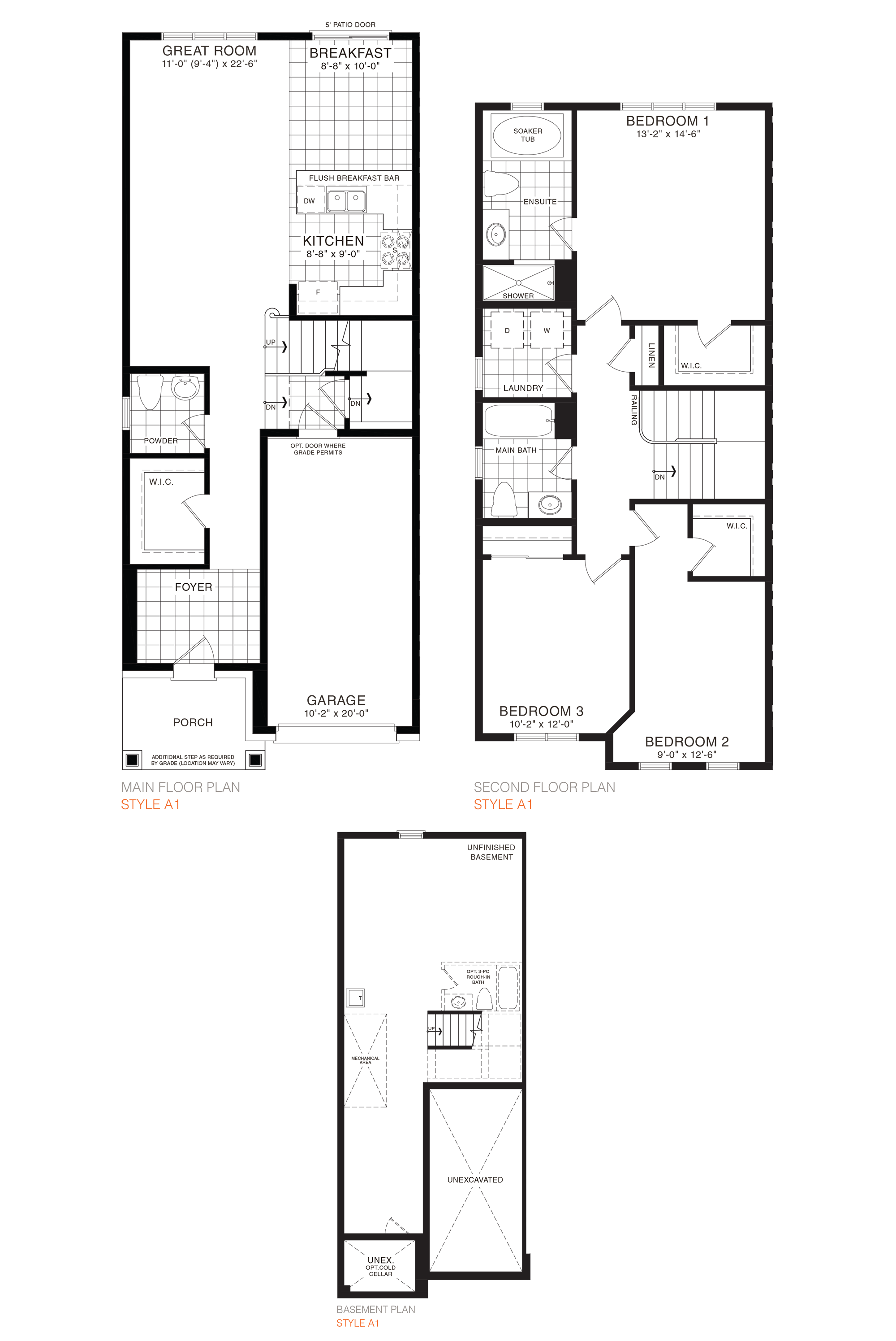 Wallflower End Townhome floor plan at Empire Avalon in Caledonia, ON