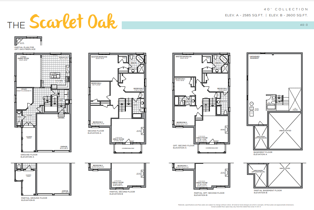 Honey Hill Phase 2 The Scarlet Oak Floor Plan, New Tecumseth ON