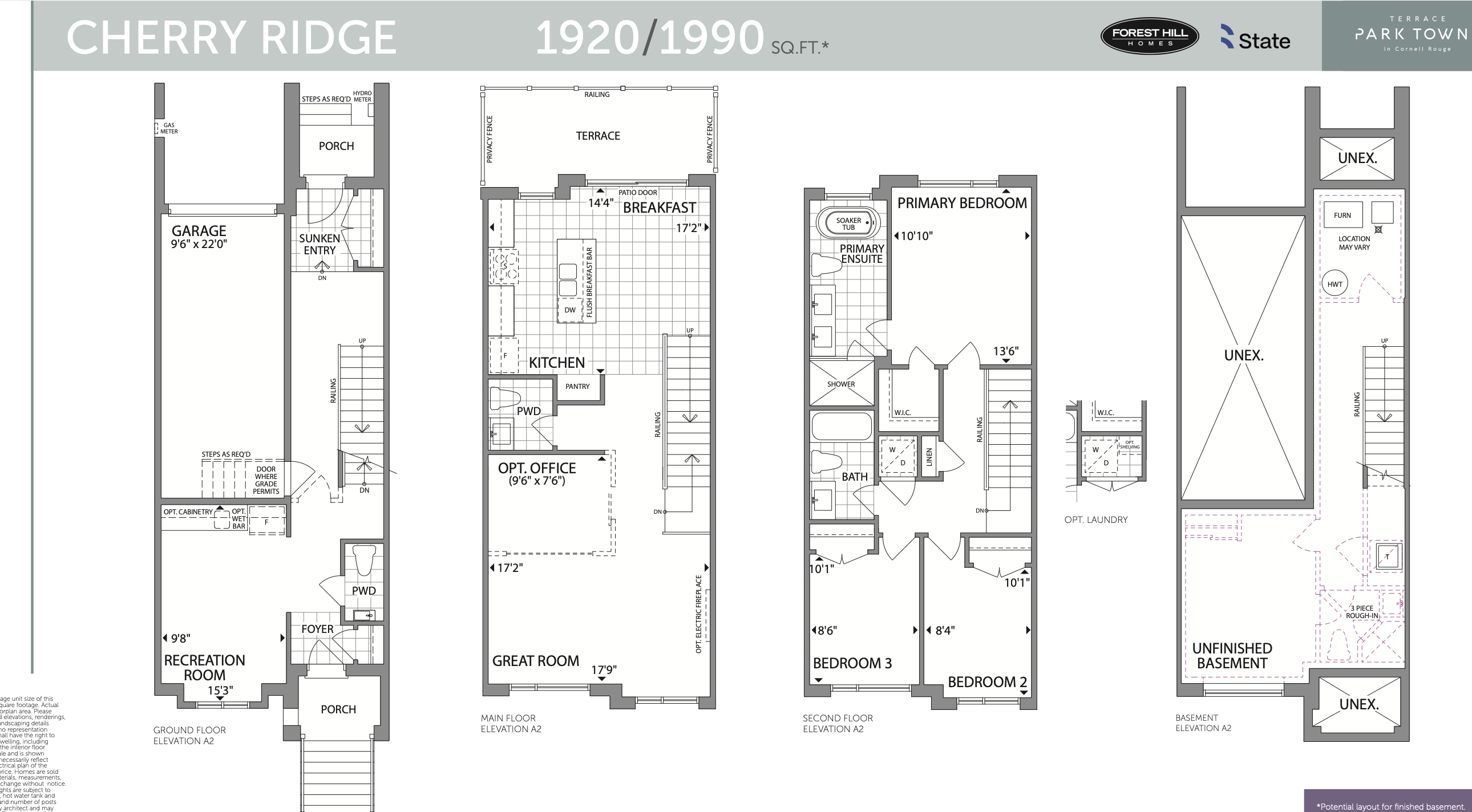 Terrace Park Towns CHERRY RIDGE Floor Plan, Markham ON Livabl