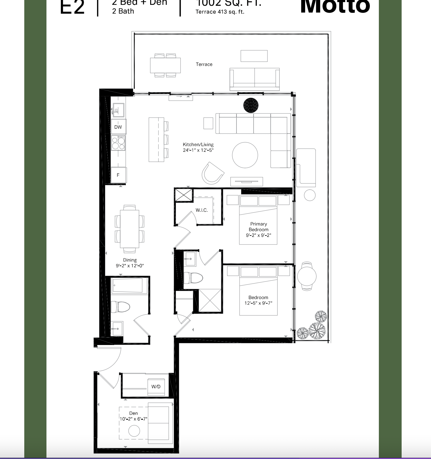 E2 floor plan at Motto in Toronto, ON